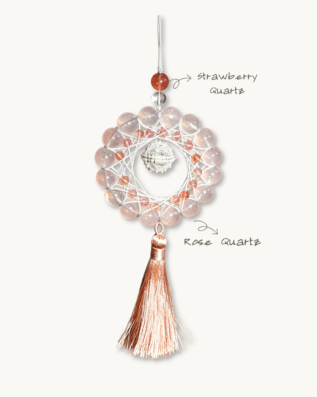 Hanging Charm, Pink Princess, Rose Quartz, Open Your Space