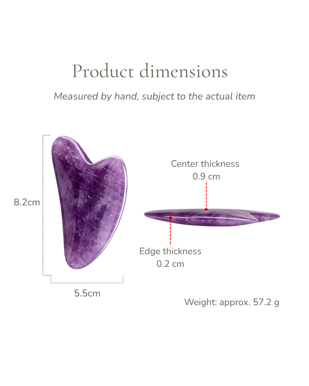 3D Crystal Gua Sha Board - Amethyst
