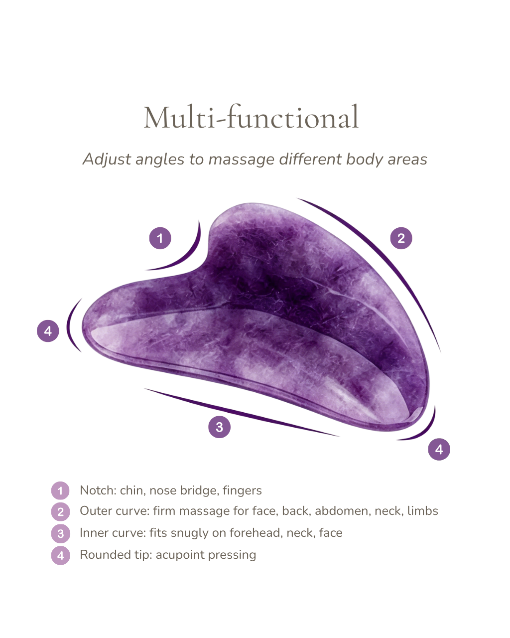 3D Crystal Gua Sha Board - Amethyst