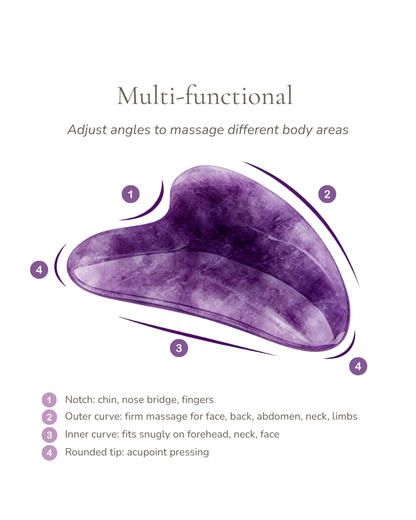 3D Crystal Gua Sha Board - Amethyst