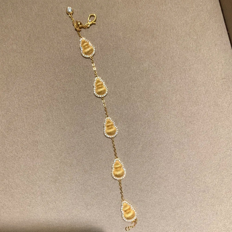 Gold-Plated 925 Silver｜ Five Gourd Bracelet