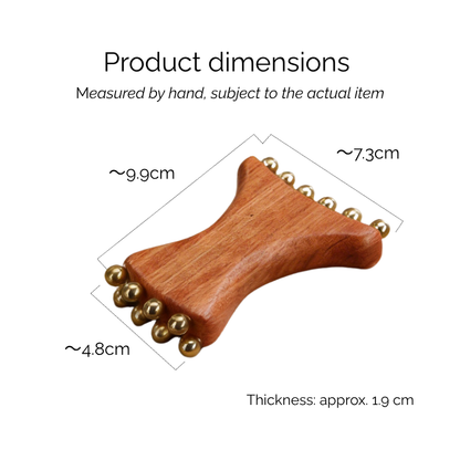 Massage Tool | Brass Bead Vase Shape - Rosewood Handle for Facial Fascia Massage & Lifting