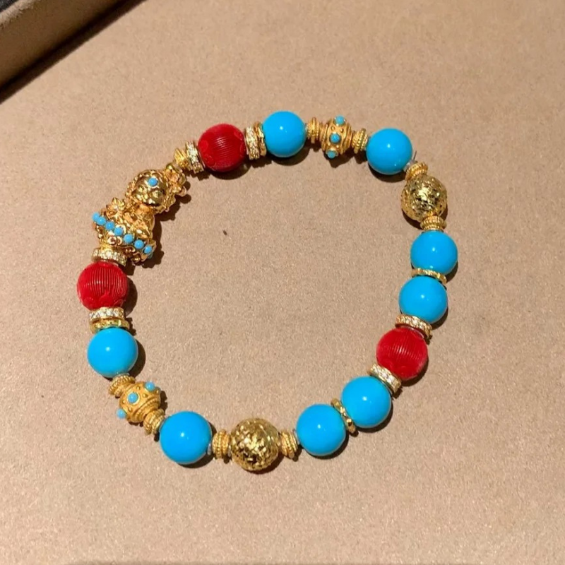 Gold-Plated 925 Silver｜Southern Red Agate Bead Bracelet – Fortune & Harmony