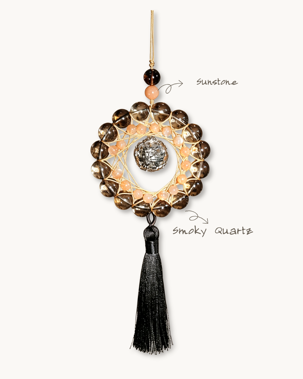 Hanging Charm, Tea Ritual, Smoky Quartz, Settle Your Space