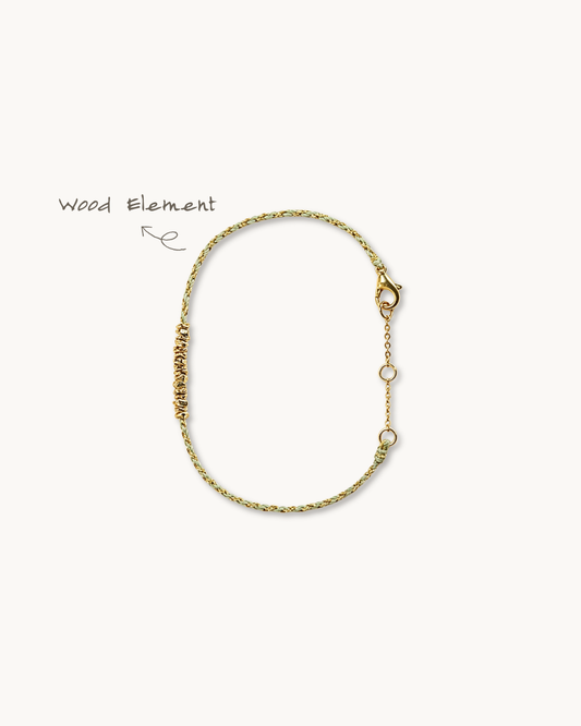 Handwoven Cord Series, Golden Vein Jade Bracelet, Career Blessing