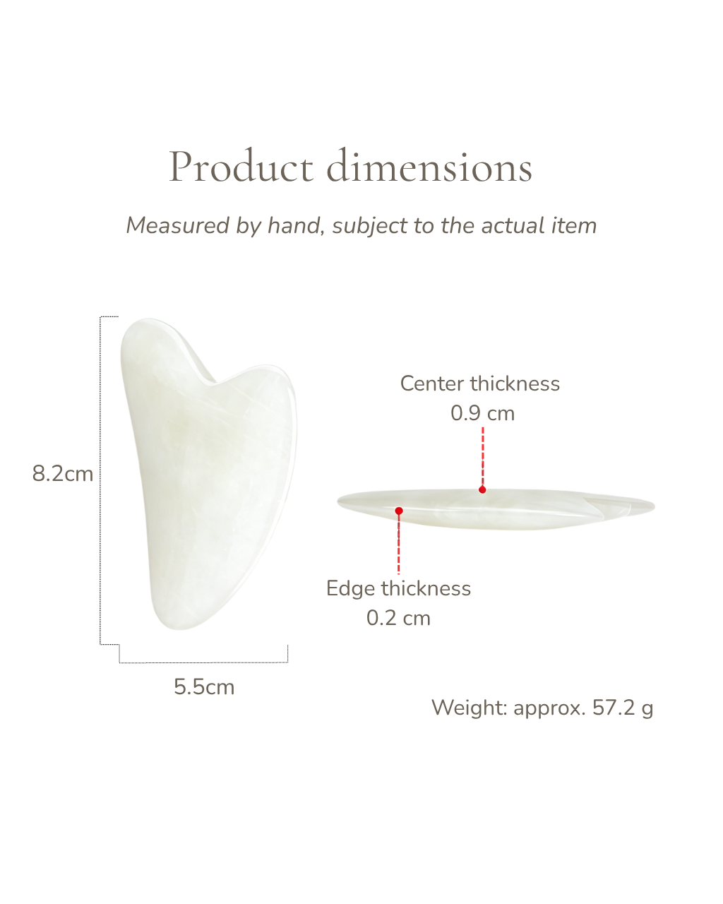 3D Jade Gua Sha Board - White Jade