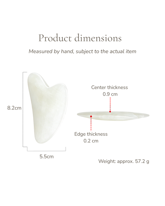 3D Jade Gua Sha Board - White Jade