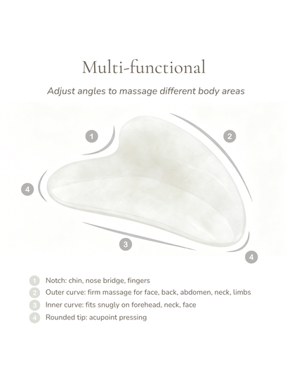 3D Jade Gua Sha Board - White Jade