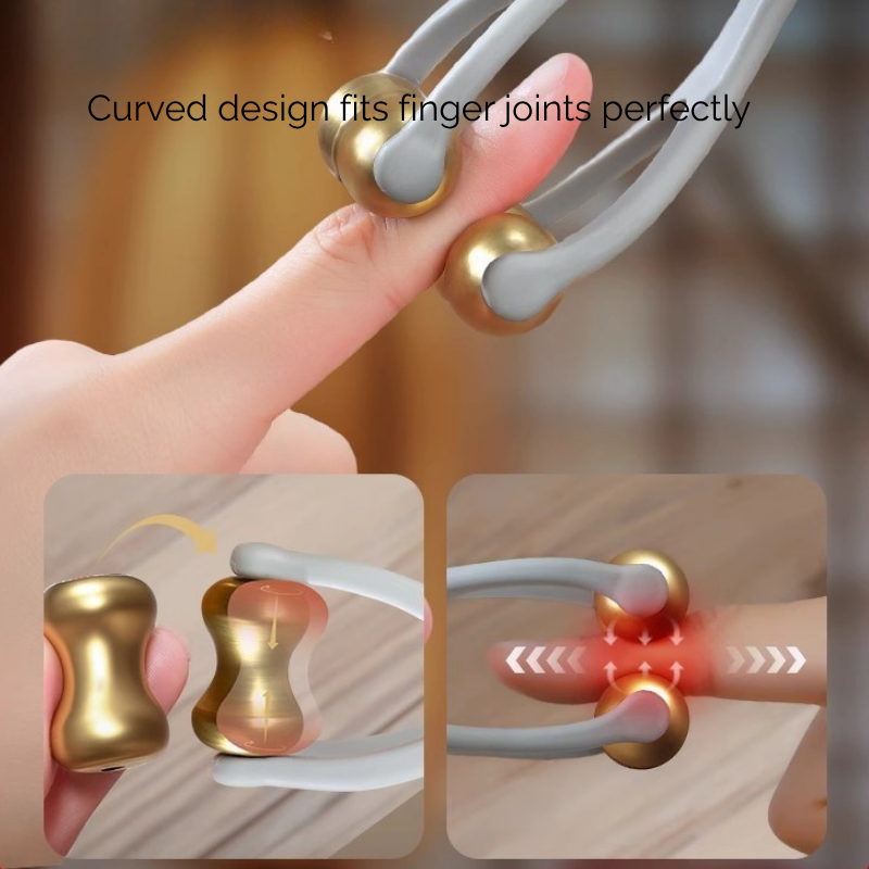 Massage Tool | Brass Finger Joint Massager - for Hand Acupressure & Joint Relief