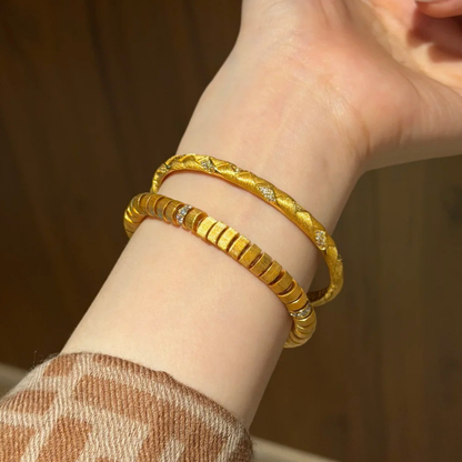 Gold-Plated 925 Silver｜ Tablet Bead Bracelet