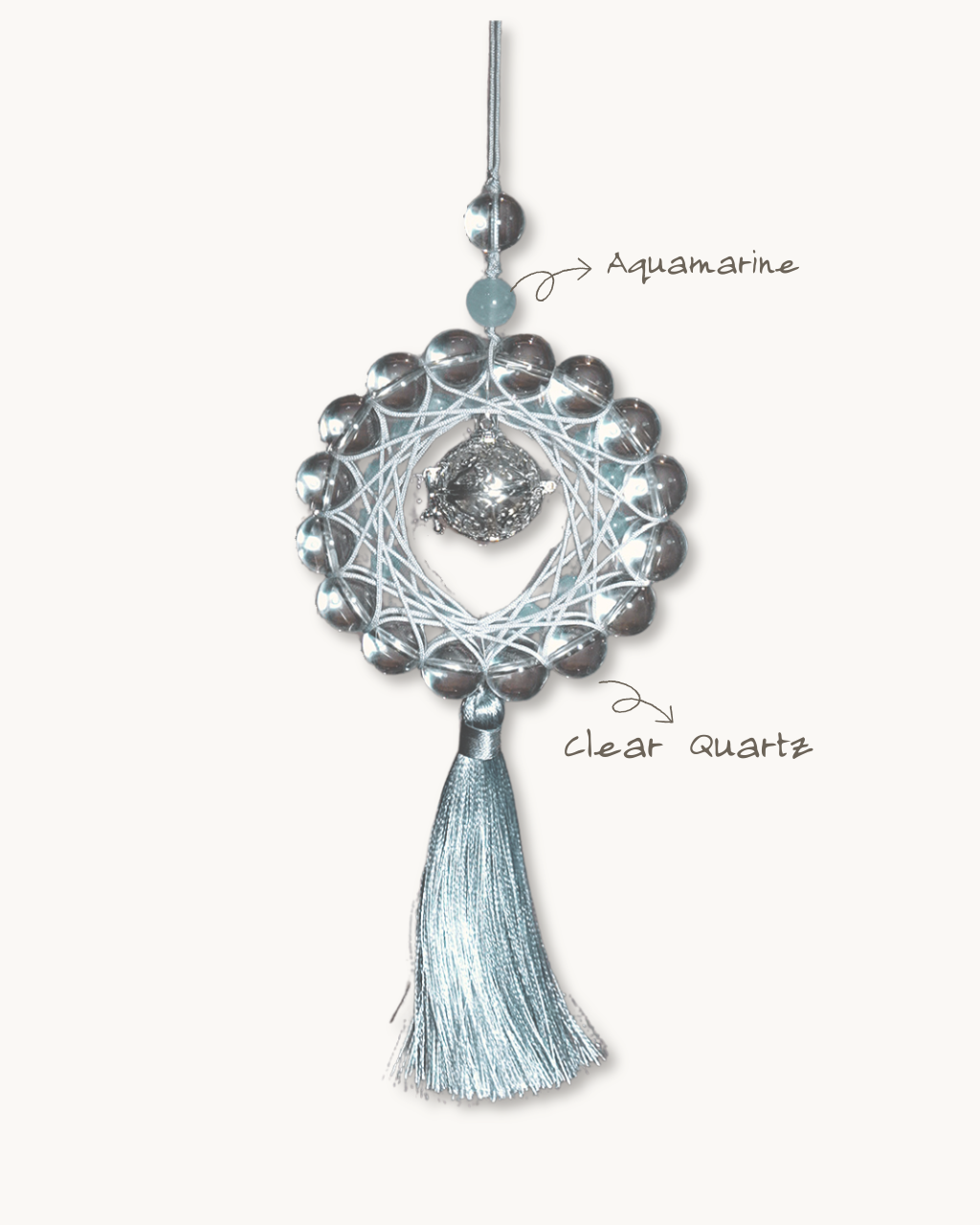 Hanging Charm, Celestial Mist, Clear Quartz, Purify Your Space