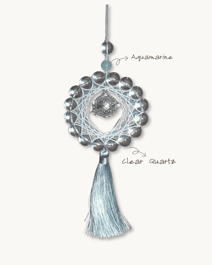 Hanging Charm, Celestial Mist, Clear Quartz, Purify Your Space