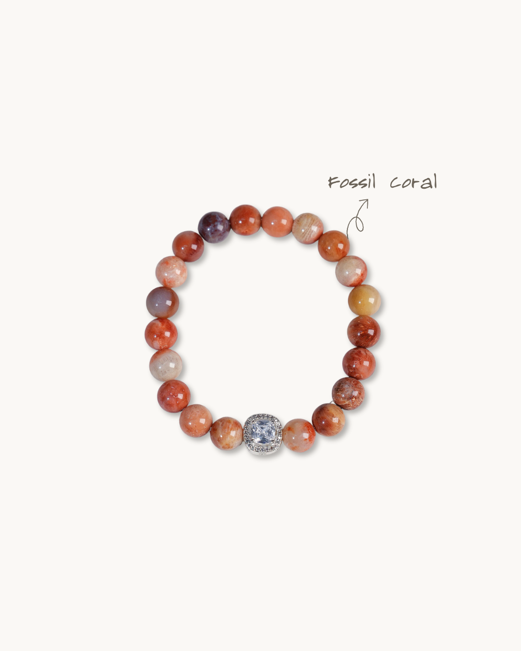 Sunset Sea, Coral Fossil Bracelet, Soothe Your Spirit