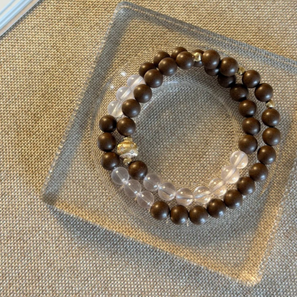 Double-wrap Herbal Incense Bracelet｜"Love Blessing", Rose Quartz, Various Herbal Recipes Available