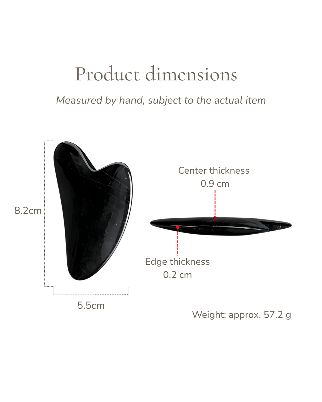 3D Crystal Gua Sha Board - Obsidian