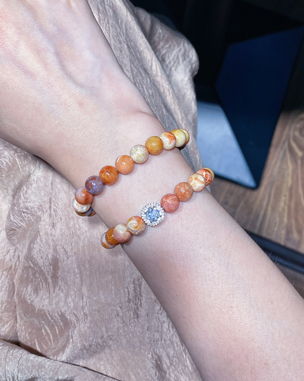 Sunset Sea, Coral Fossil Bracelet, Soothe Your Spirit
