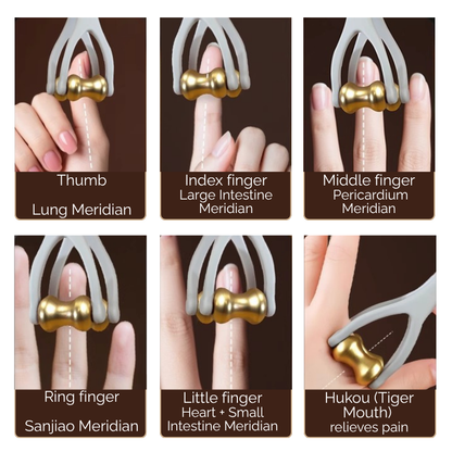 Massage Tool | Brass Finger Joint Massager - for Hand Acupressure & Joint Relief