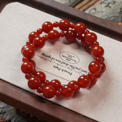 Double-wrap Bracelet｜Radiant Red Agate for Energy Confidence & Good Sleep