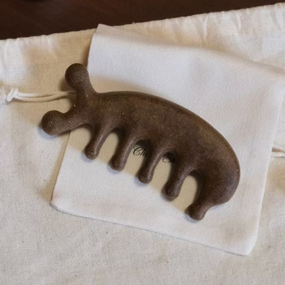 Hexiang Wooden Comb - Handmade with 7 Chinese Herbs, for Scalp Massage & Aromatherapy