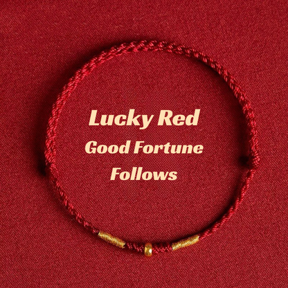 Red String Bracelet｜Ben Ming Nian with Abacus Bead - Good Luck, Smooth Path & Protection
