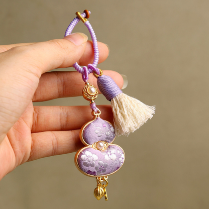 Embroidered Gourd Charm | Classic Symbol of Good Fortune with Braided Tassel