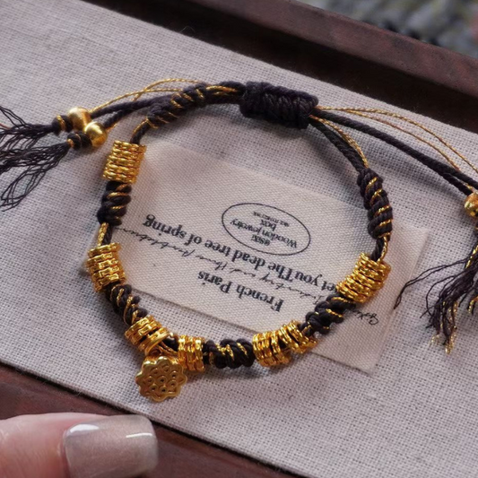 Handmade Braided Bracelet｜Lotus Blessing Lucky Cord
