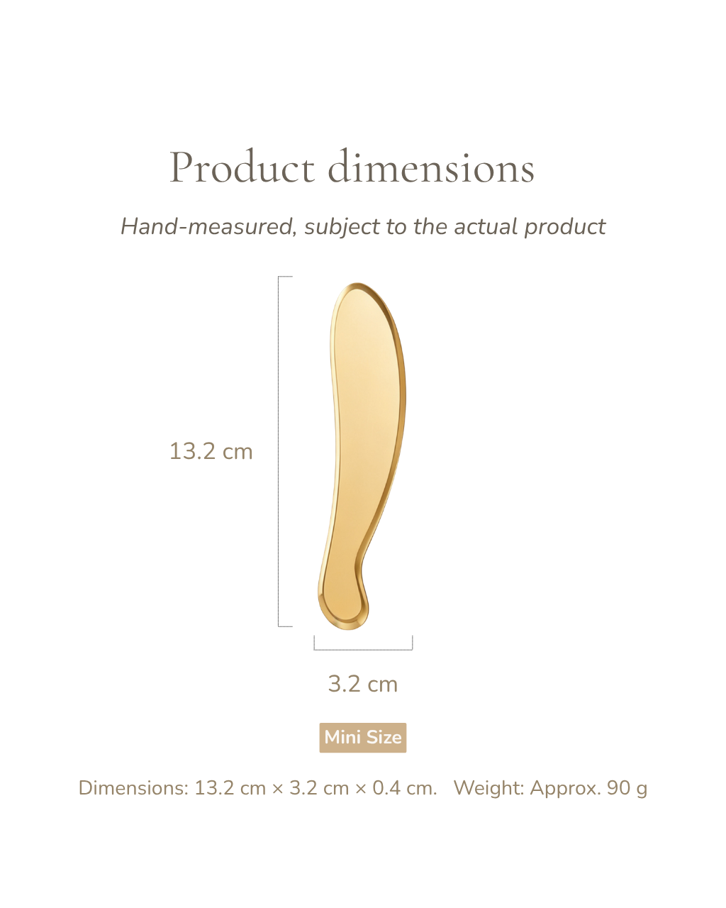 Hufu Gua Sha Board - Brass, For Face & Body