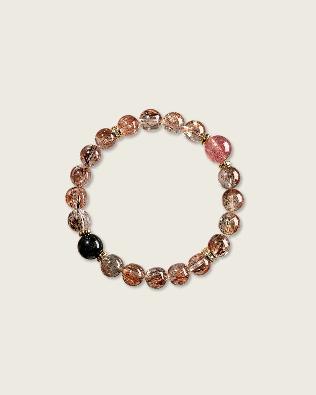 Golden Eclipse, Super Seven & Strawberry Quartz Bracelet, Stand in Your Light