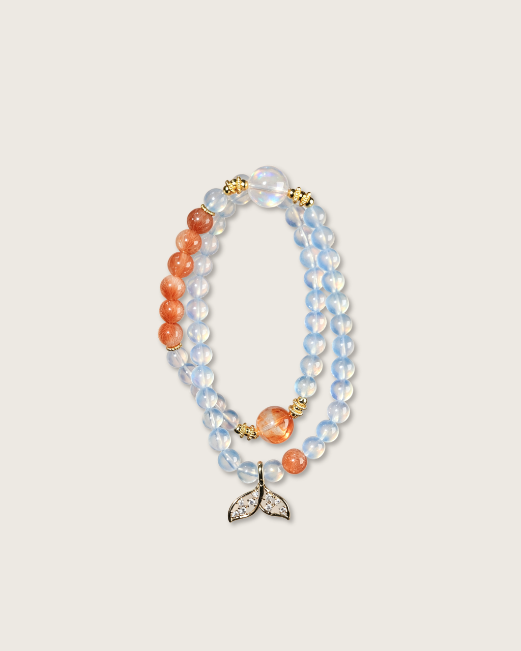 Sunrise at Sea, Multi-Wrap Aquamarine & Sunstone Bracelet, Boost Your Energy