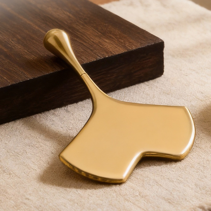 Gua Sha Tool | Fan-Shaped Face Scraper - Brass for Facial Massage