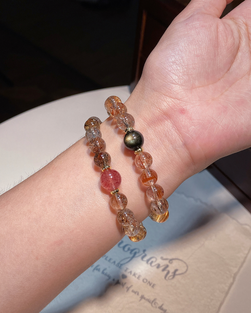 Golden Eclipse, Super Seven & Strawberry Quartz Bracelet, Stand in Your Light