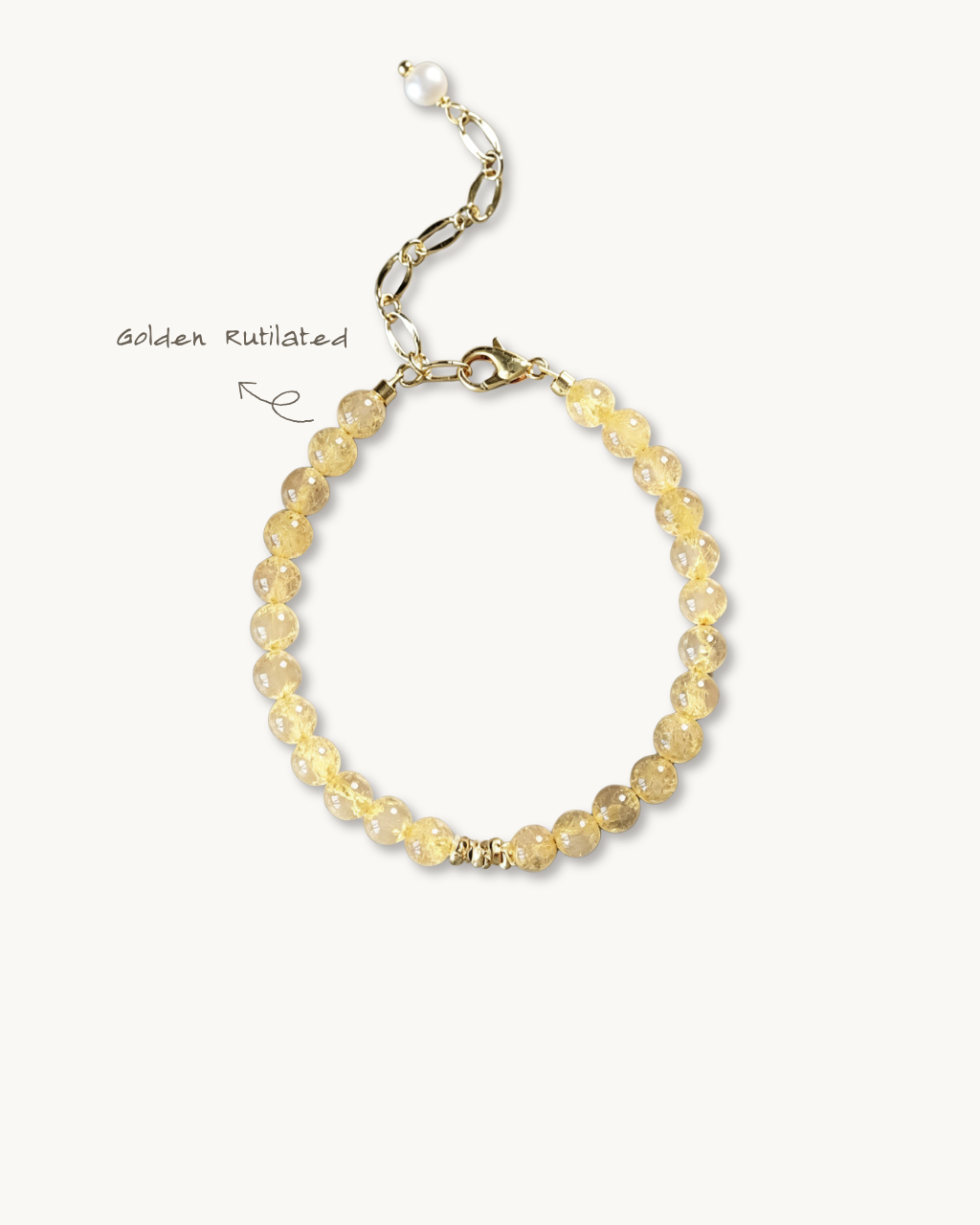 Everluck Golden Rutilated Bracelet, Wealth Boost