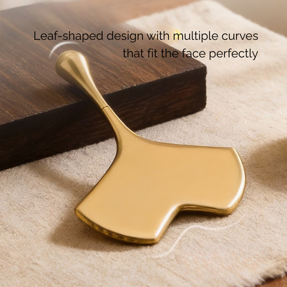 Gua Sha Tool | Fan-Shaped Face Scraper - Brass for Facial Massage