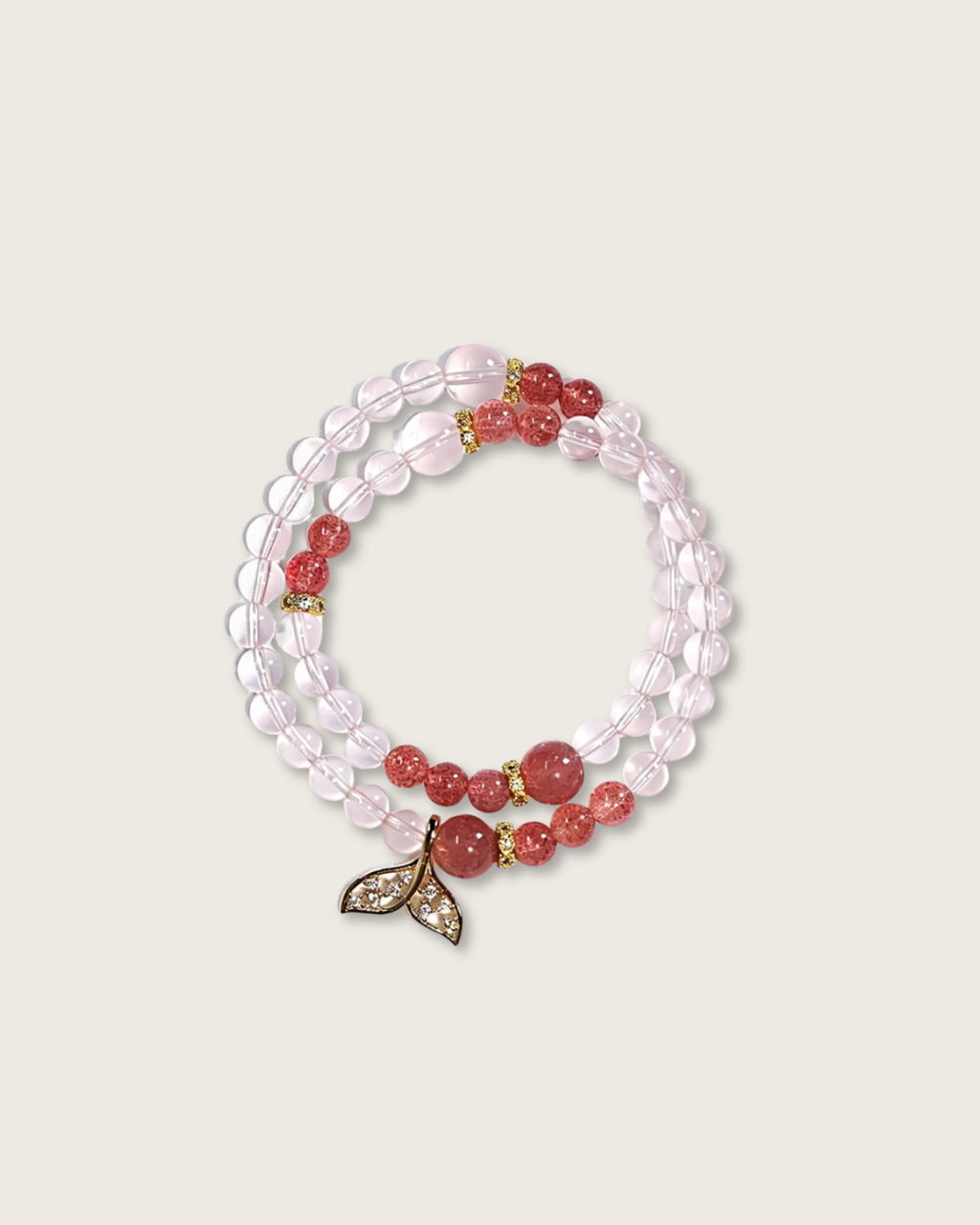 Mermaid Peach, Multi-Wrap Rose Quartz Bracelet, Boost Your Charm