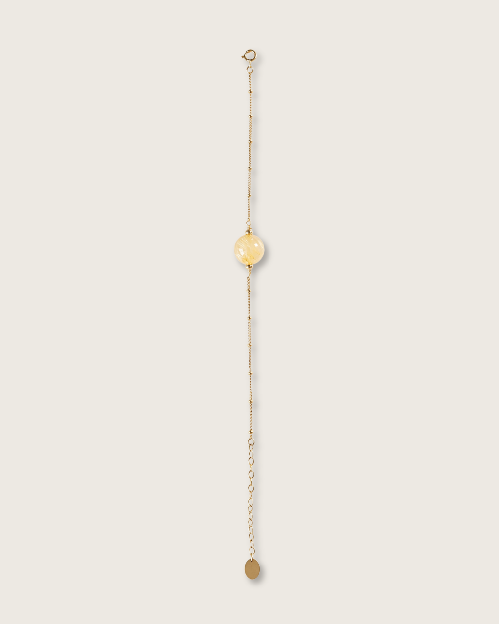 Wish Pearl, Golden Rutilated Chain Bracelet, Wealth