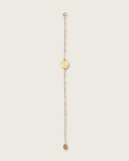 Wish Pearl, Golden Rutilated Chain Bracelet, Wealth