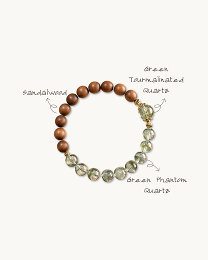 Springwood, Green Phantom & Sandalwood Bracelet, Grow Your Career