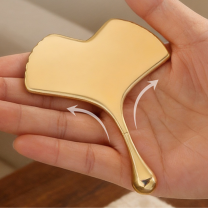 Gua Sha Tool | Fan-Shaped Face Scraper - Brass for Facial Massage