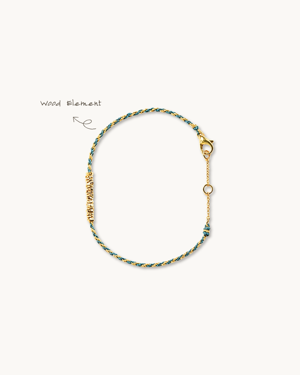 Handwoven Cord Series, Eternal Golden Pine Bracelet, Career Growth