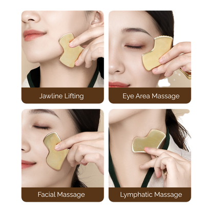 Gua Sha Tool | Fan-Shaped Face Scraper - Brass for Facial Massage