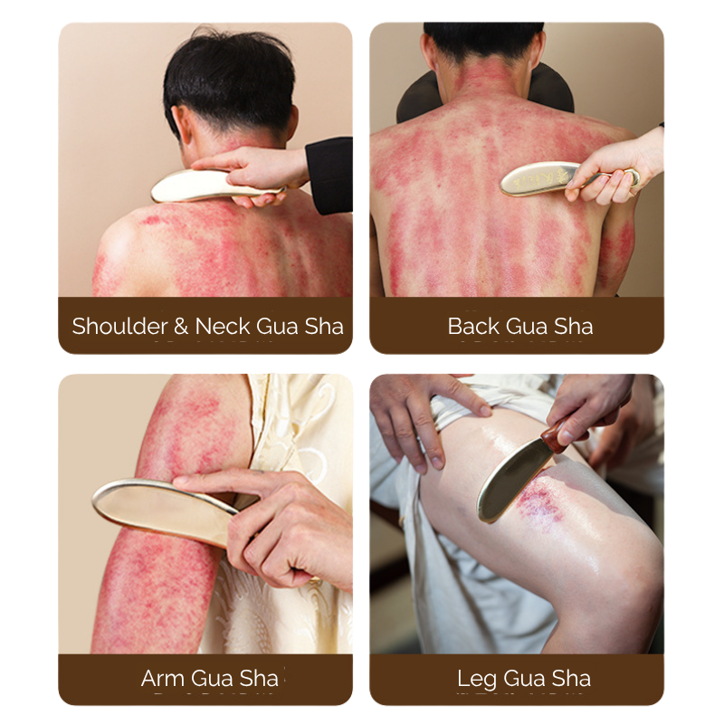 Brass Gua Sha Tool - Professional TCM Face & Body Scraper for Energy Flow