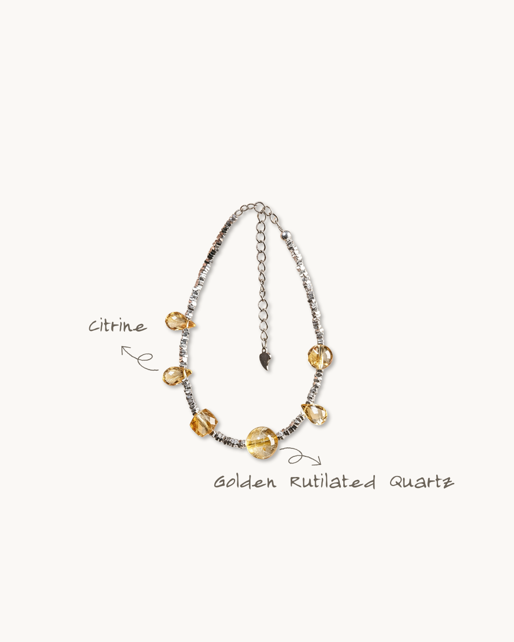 Floating Gold, Citrine & Golden Rutilated Bracelet, Welcome Unexpected Wealth