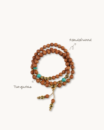 Half Mountain Sugar, Multi-Wrap Sandalwood Bracelet, Find Your Calm