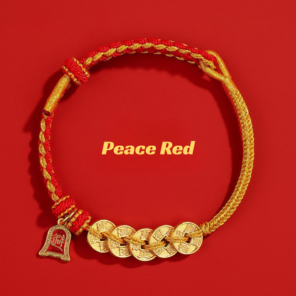 Red String Bracelet｜2026 Five Emperor Coins - Wealth, Protection & Feng Shui Luck
