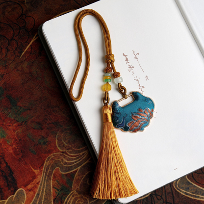 Ruyi Lock Amulet Charm | Chinese Embroidery Song Jin Protective Symbol