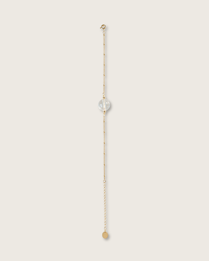 Wish Pearl, Clear Quartz Chain Bracelet, Protection
