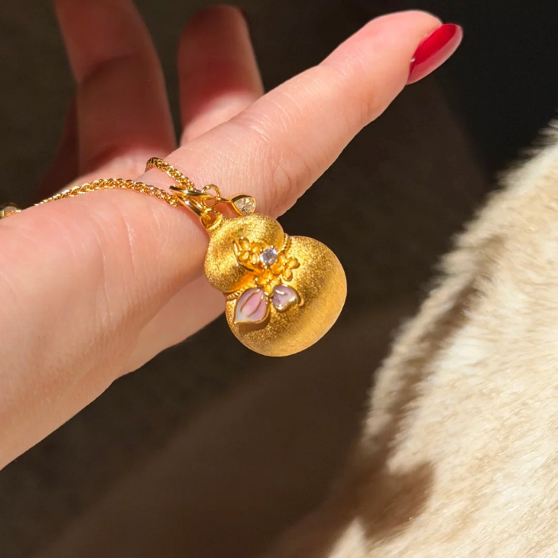 Gold-Plated 925 Silver｜Gourd Necklace – Fortune & Blessing