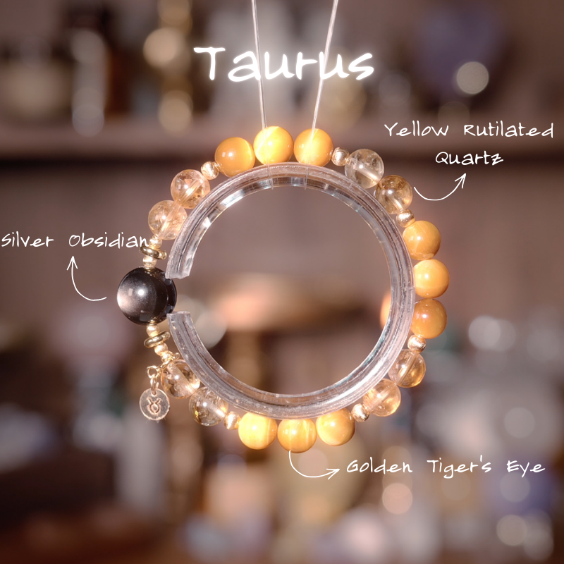 2026 Taurus Bracelet | Abundance Stone Silver Obsidian