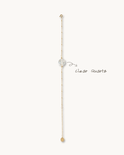 Wish Pearl, Clear Quartz Chain Bracelet, Protection