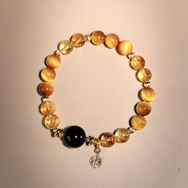 2026 Taurus Bracelet | Abundance Stone Silver Obsidian
